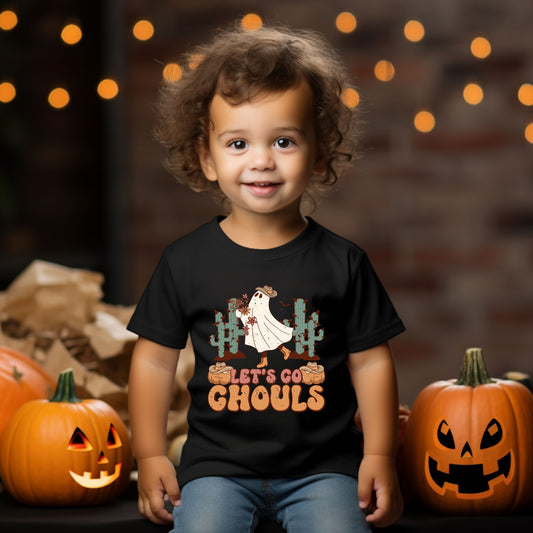 Let's Go Ghouls Fall Halloween Ladies Shirt Girls Shirt Boys Shirt