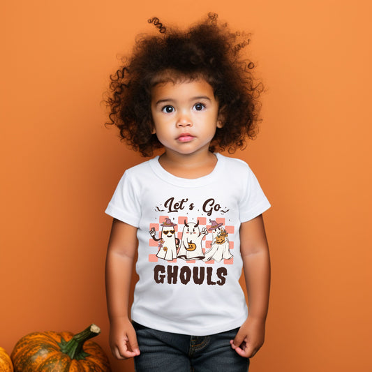 Let's Go Ghouls Fall Halloween Ladies Shirt Girls Shirt Boys Shirt