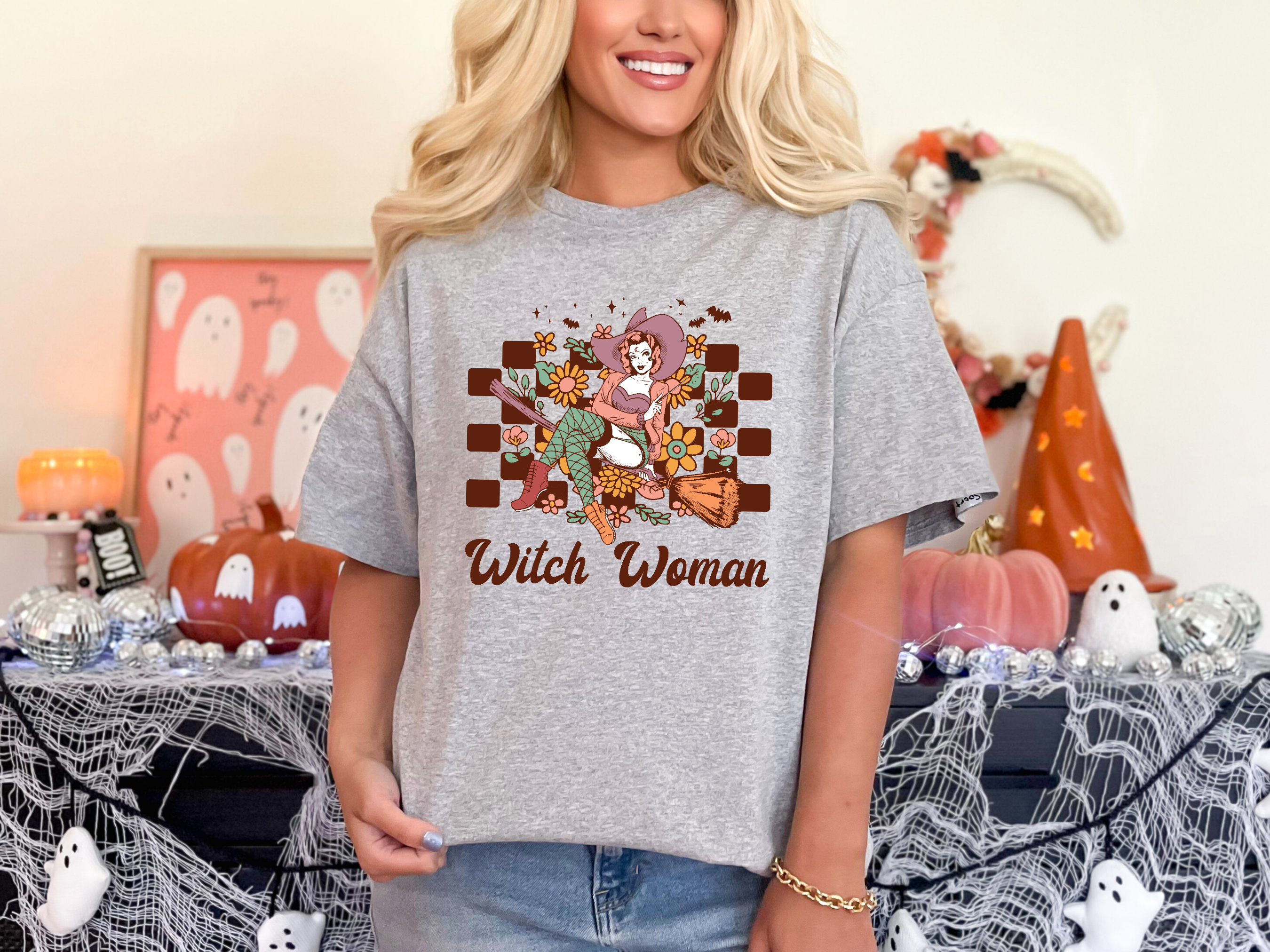 Witch Woman Halloween Ladies Shirt