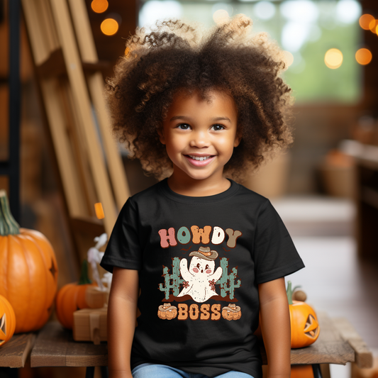 Howdy Boss Fall Halloween Ladies Shirt Girls Shirt Boys Shirt Mens Shirt