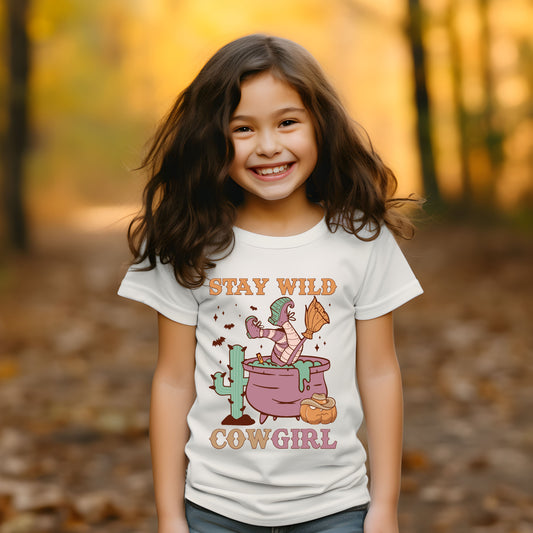 Stay Wild Cowgirl Fall Halloween Ladies Shirt Girls Shirt