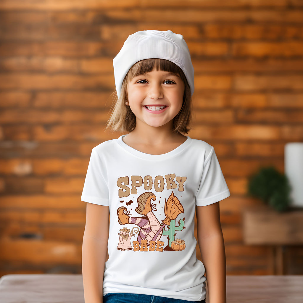 Spooky Babe Fall Halloween Ladies Shirt Girls Shirt