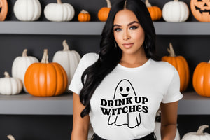 Drink Up Witches Halloween Ladies Shirt