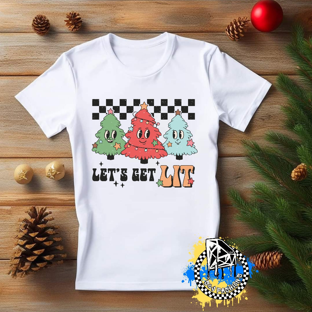 Let's Get Lit Christmas Tree Boys Shirt Girls Shirt Ladies Shirt Mens Shirt