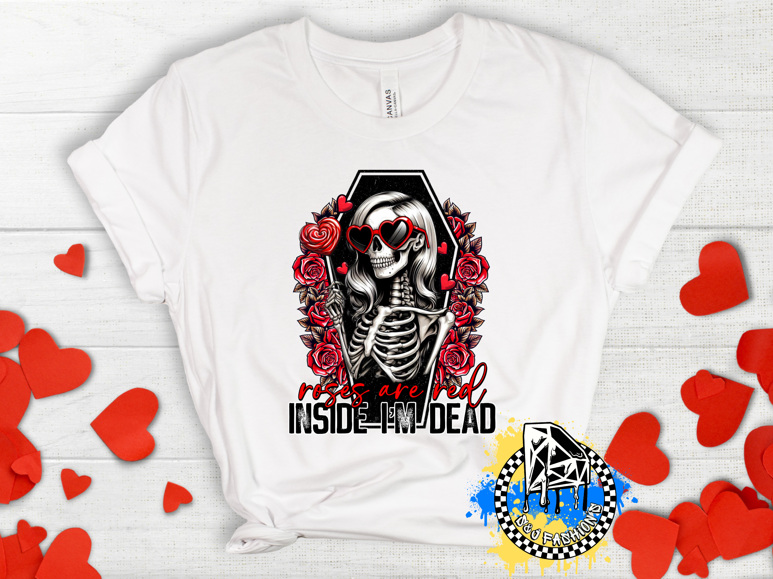 Roses Are Red Inside I'm Dead Valentine's Girls Shirt Boys Shirt Men's Shirt Ladies Shirt