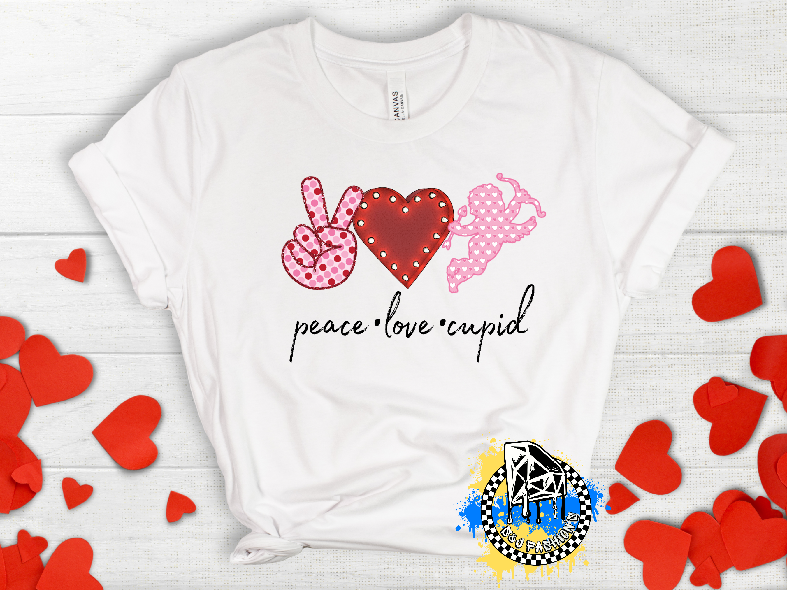 Peace Love Cupid Valentine's Girls Shirt