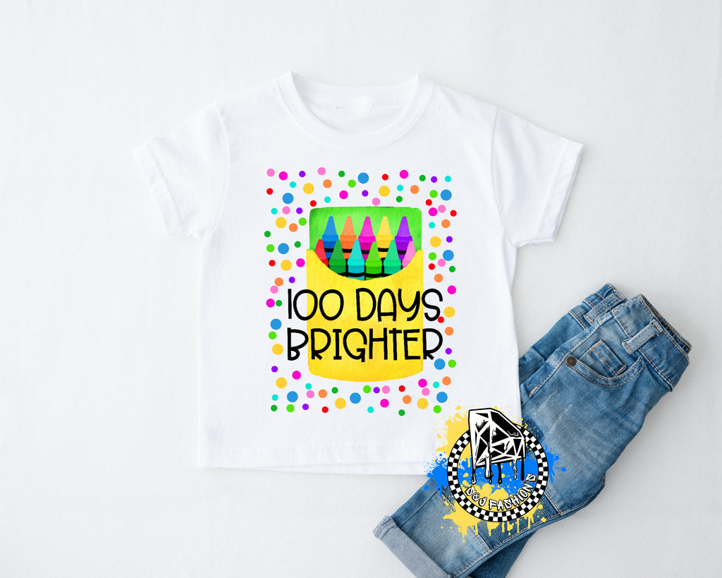 100 Days Brighter School Girls Shirt Boys Shirt