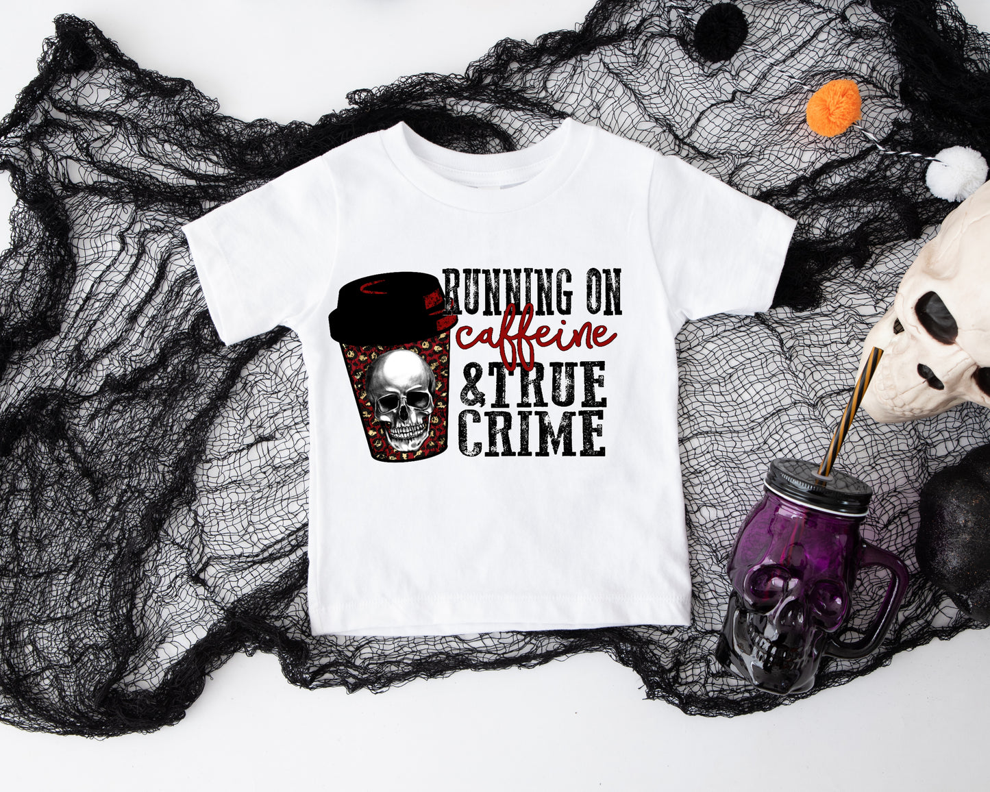 Running on true crime and coffee Adult ladies Shirt Halloween