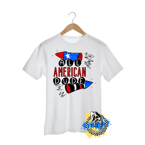 All American Dude 4th of July Boys Shirt