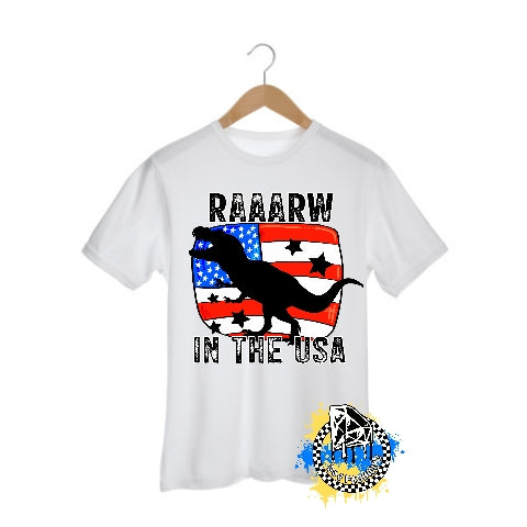 Raaarw in the USA 4th of July Boys Shirt Girls Shirt