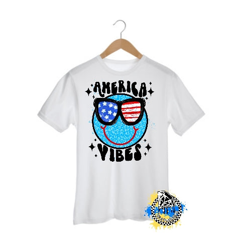 America Vibes 4th of July Mens Shirt Ladies Shirt Boys Shirt Girls Shirt