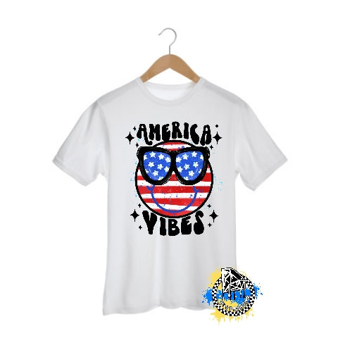 America Vibes 4th of July Mens Shirt Ladies Shirt Boys Shirt Girls Shirt