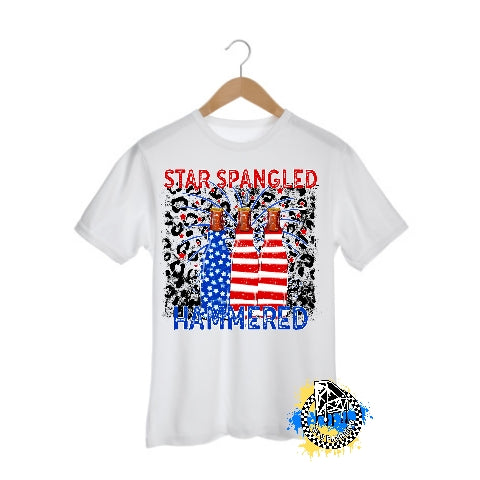 Star Spangled Hammered 4th of July Mens Shirt Ladies Shirt