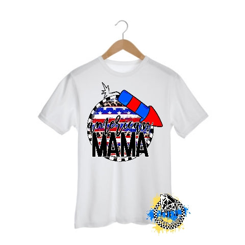 American Mama 4th of July Ladies Shirt