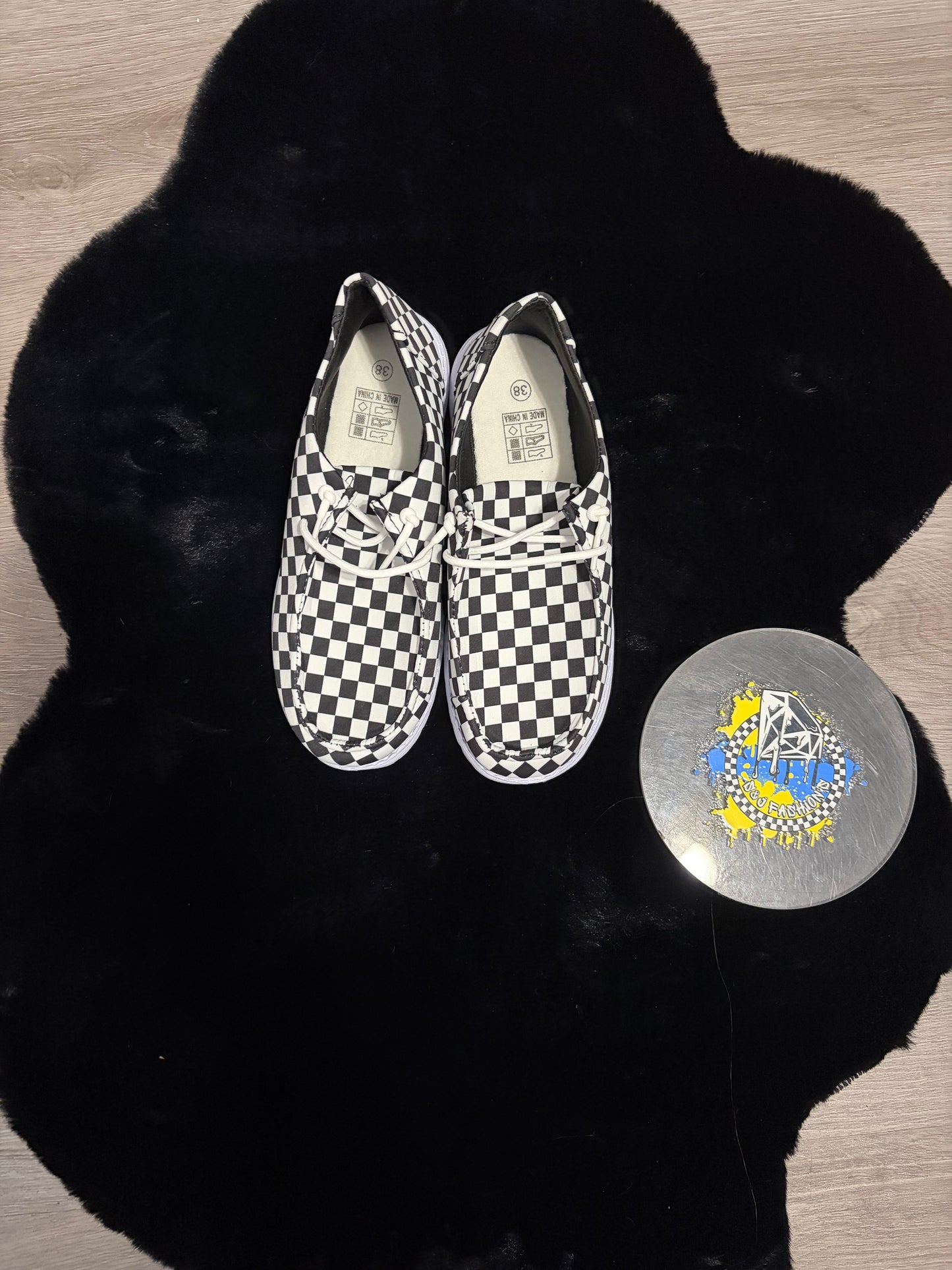 Ladies Slip On Checker Shoes