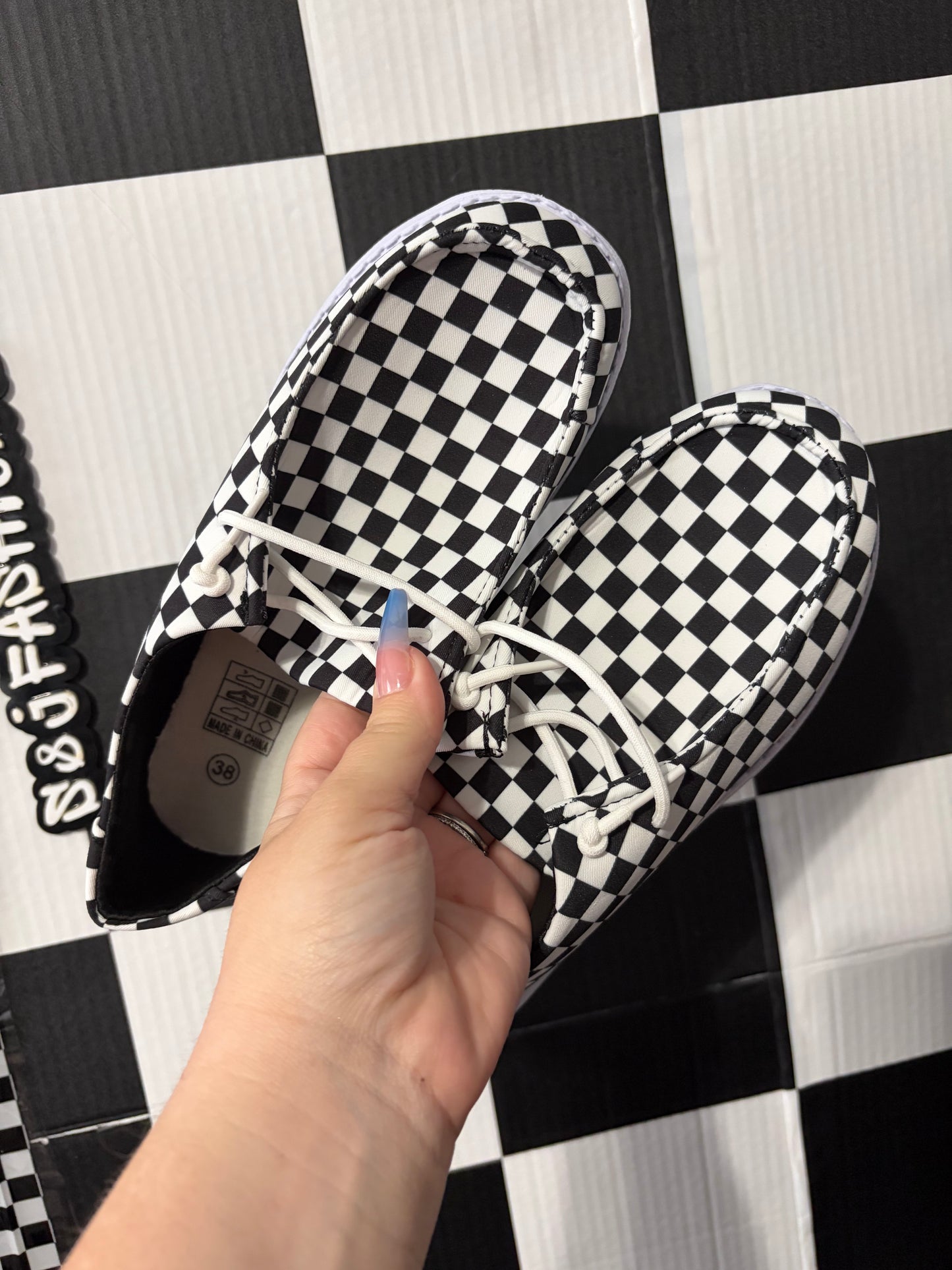 Ladies Slip On Checker Shoes