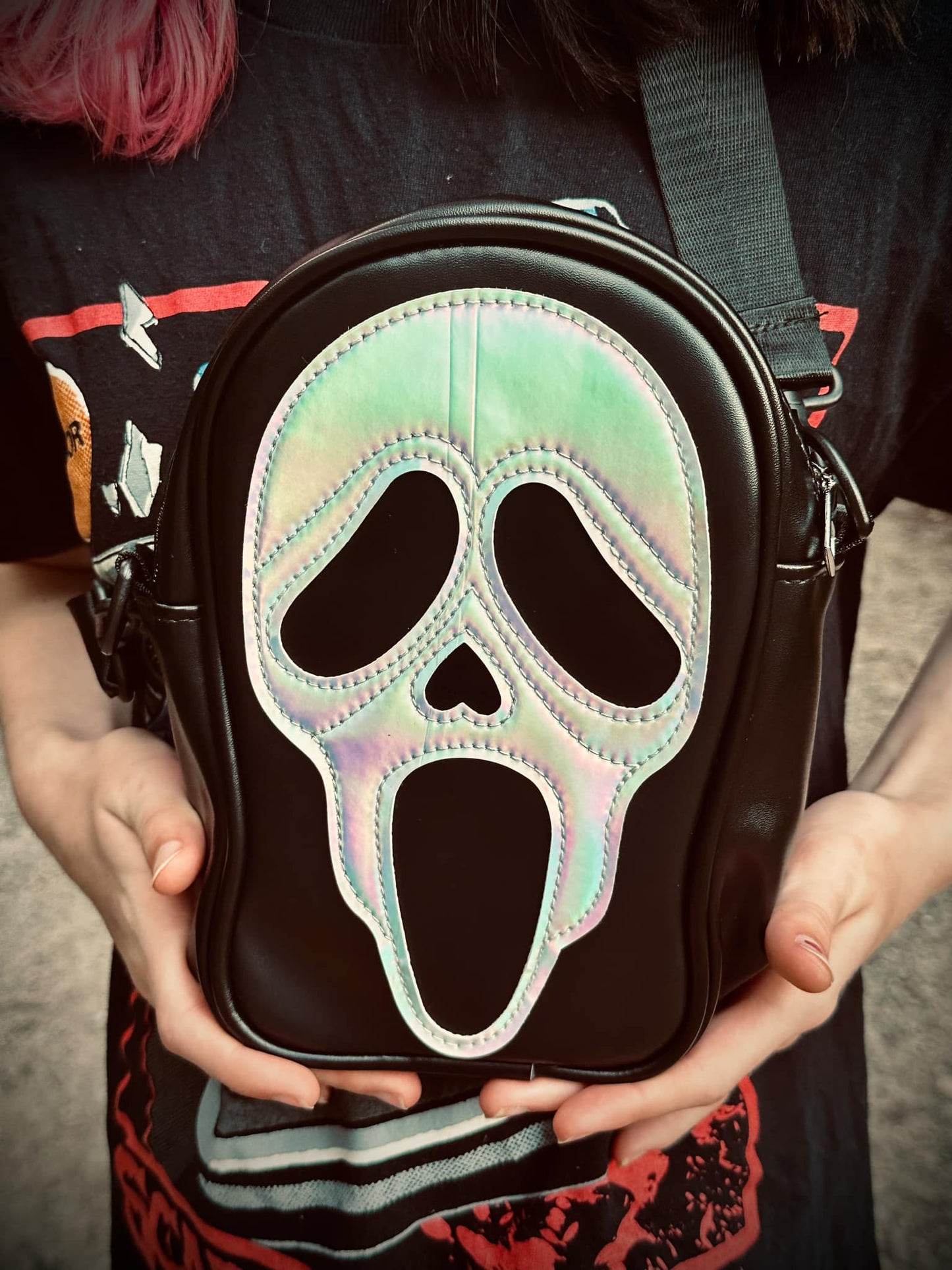 Sliver Holo Ghostface Bag Halloween