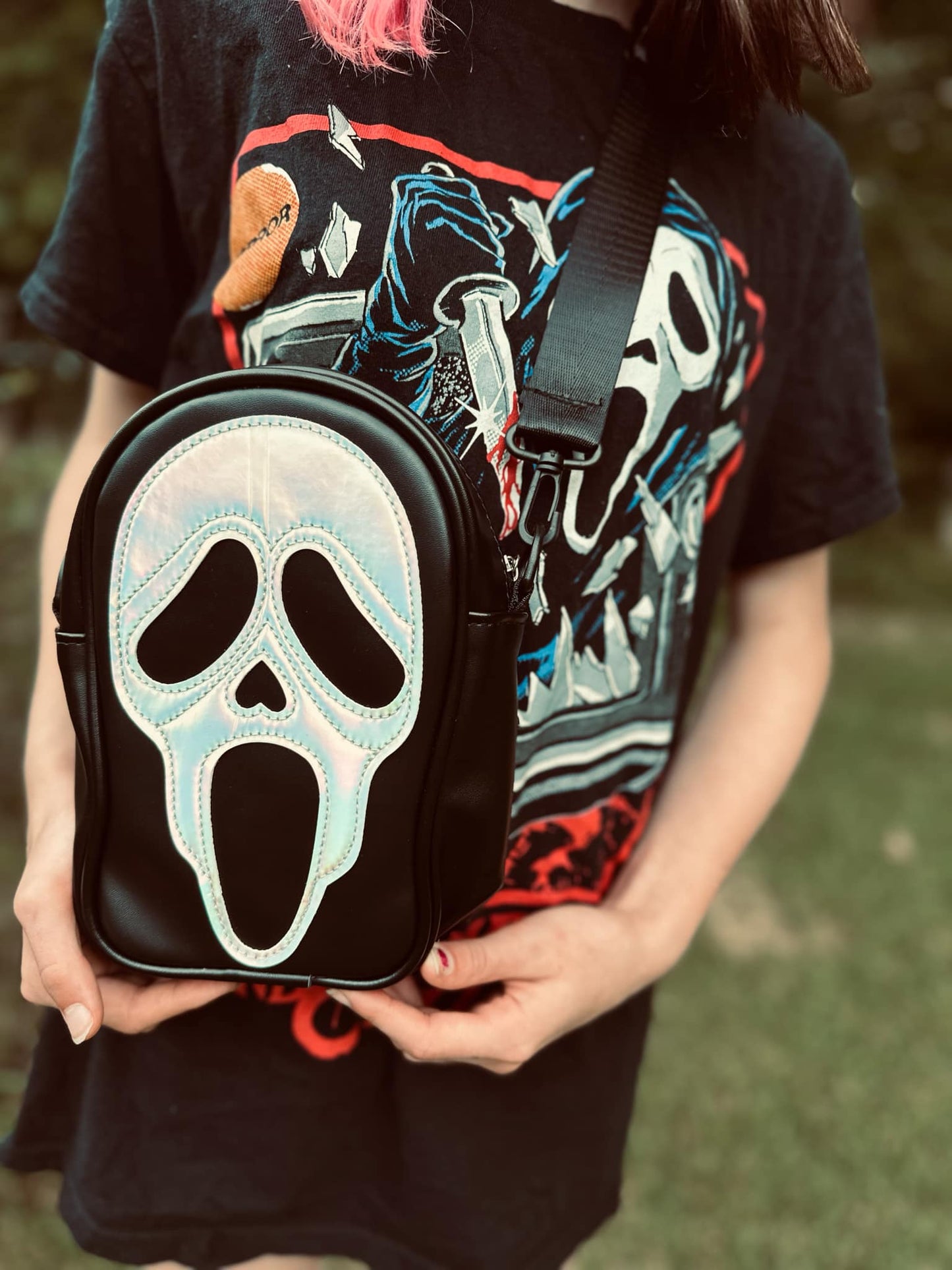 Sliver Holo Ghostface Bag Halloween