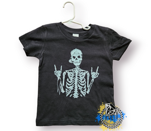 Rock and Roll Skully Skelton Boys Shirt Girls Shirt Ladies Shirt Mens Shirt