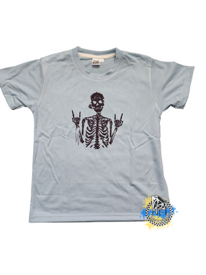 Rock and Roll Skully Skelton Boys Shirt Girls Shirt Ladies Shirt Mens Shirt