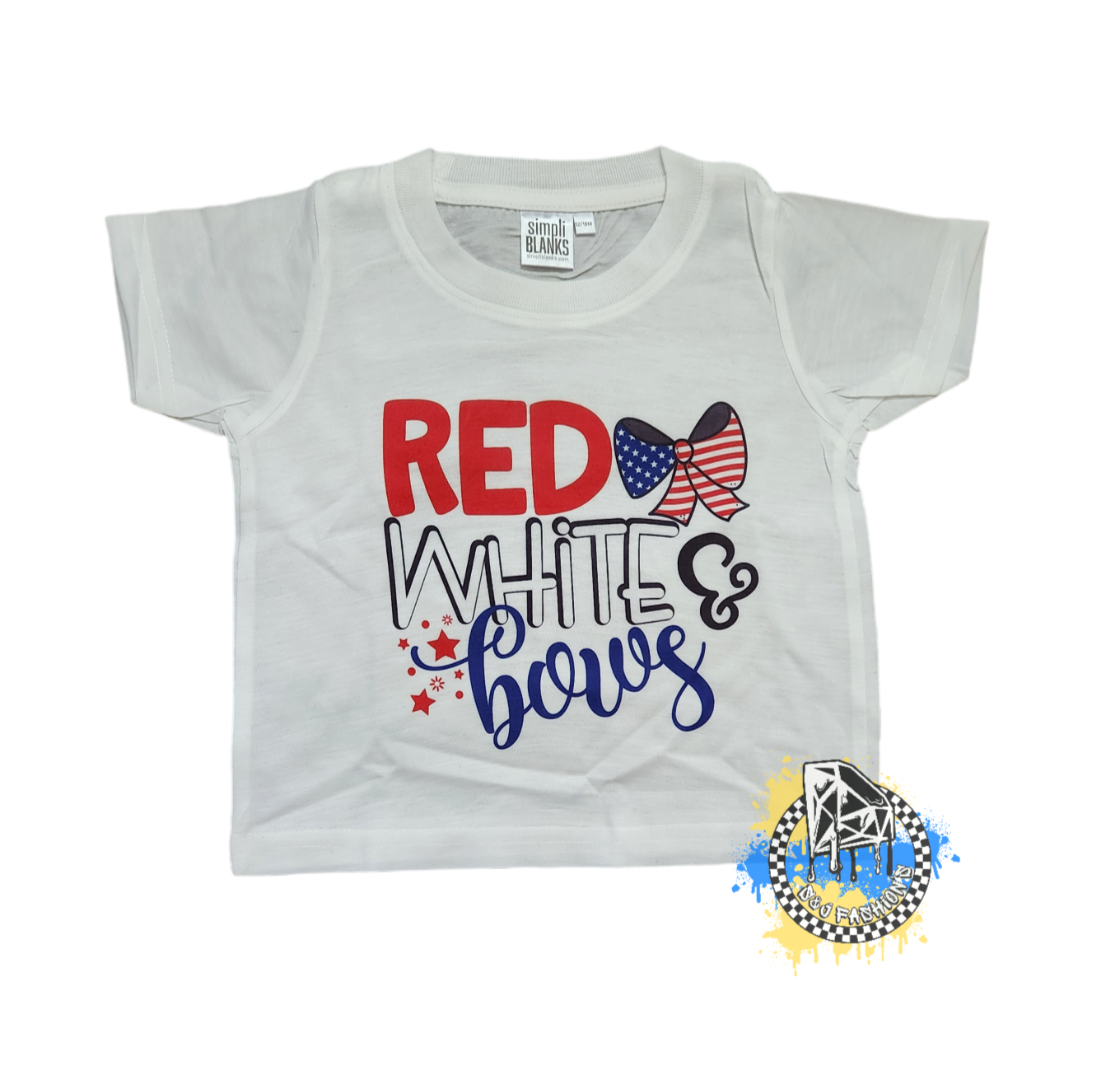 Red White & Bows 4th of July Girls Shirt