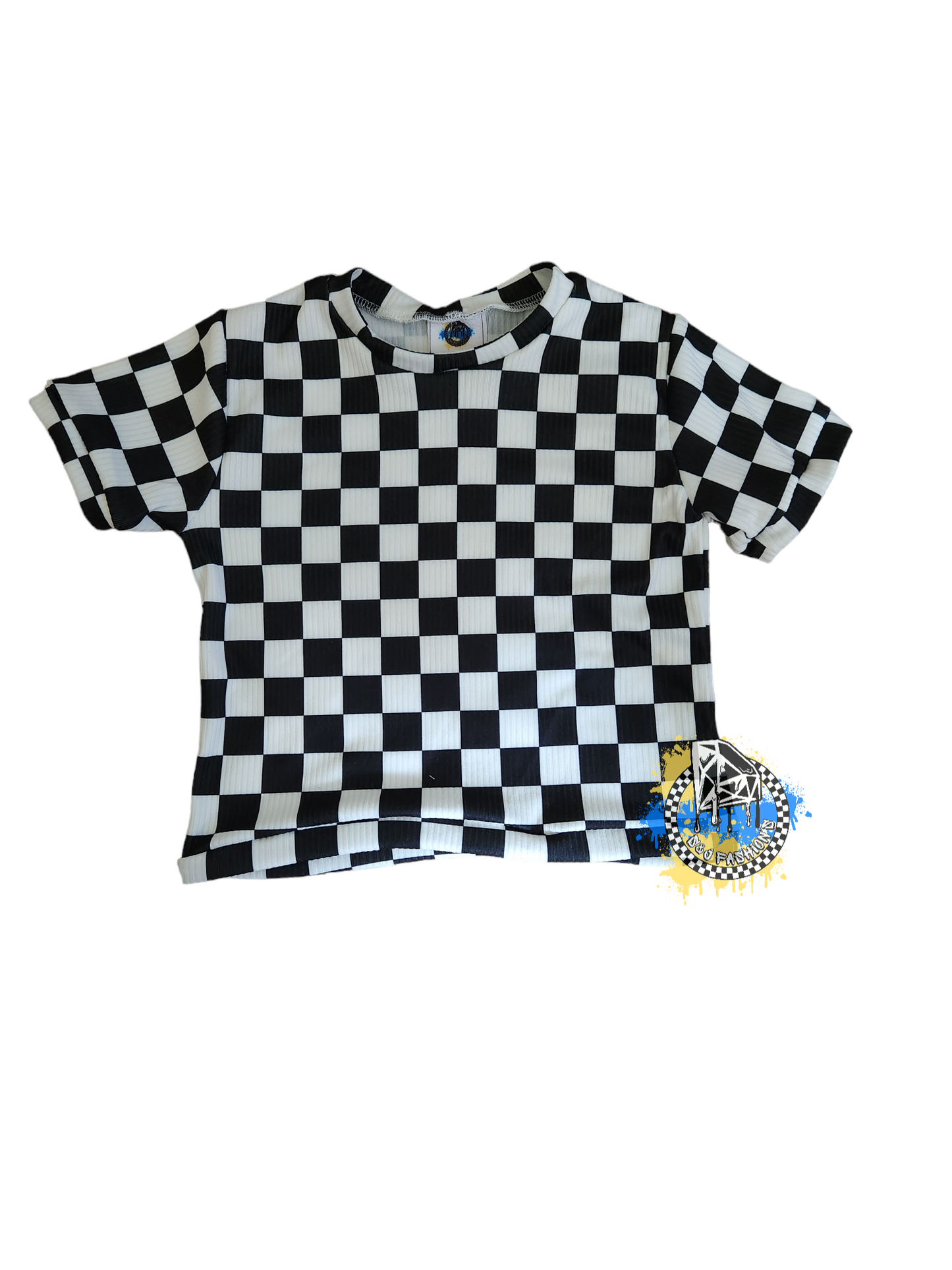 Black White Checker Handmade