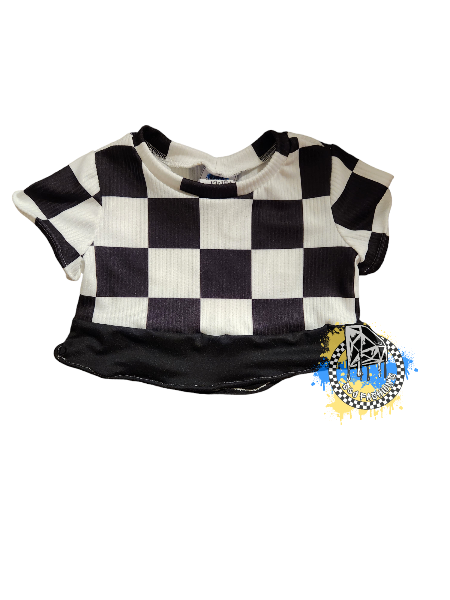 Black White Checker Handmade