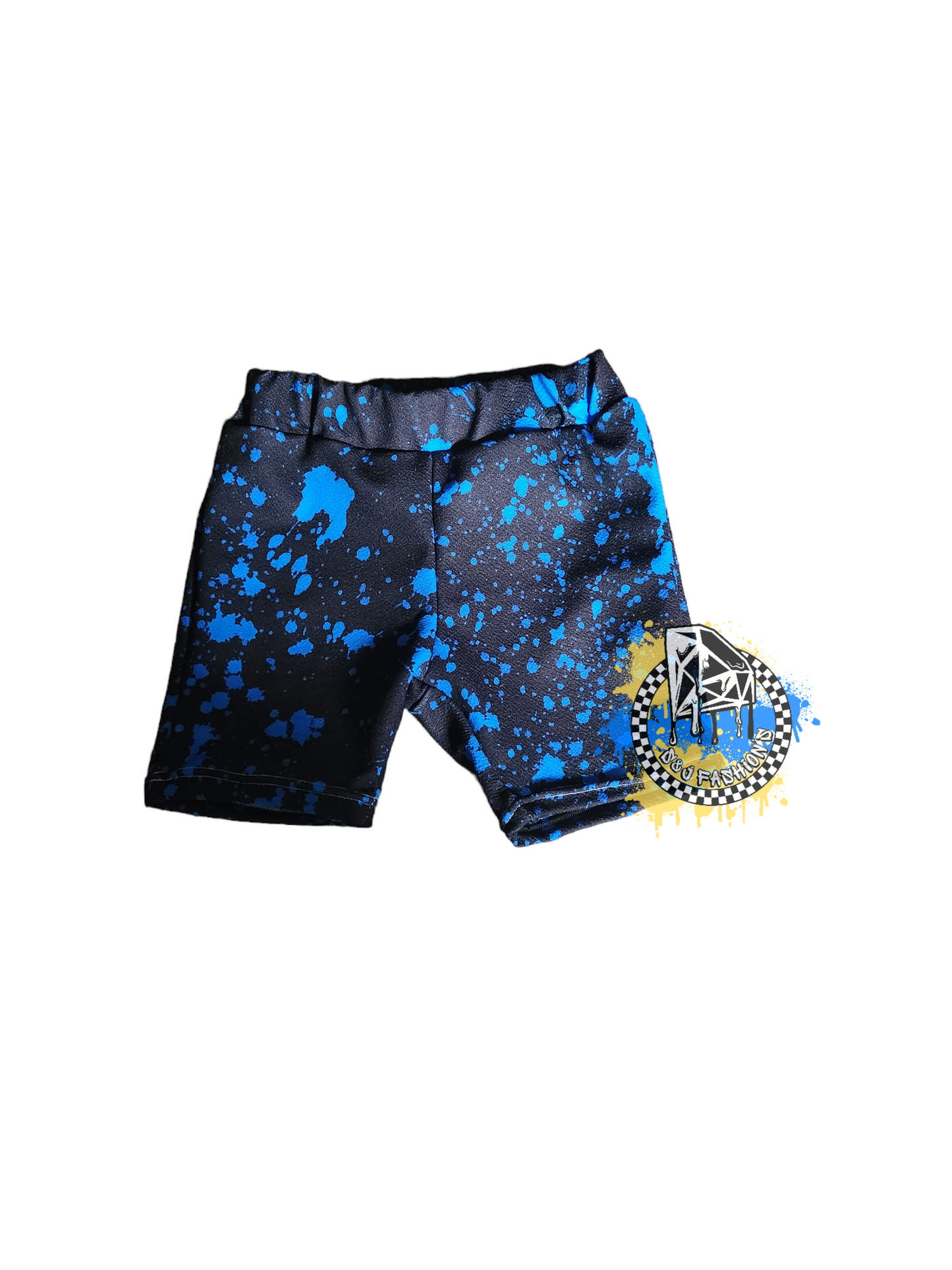 Blue Neon Splatter Handmade