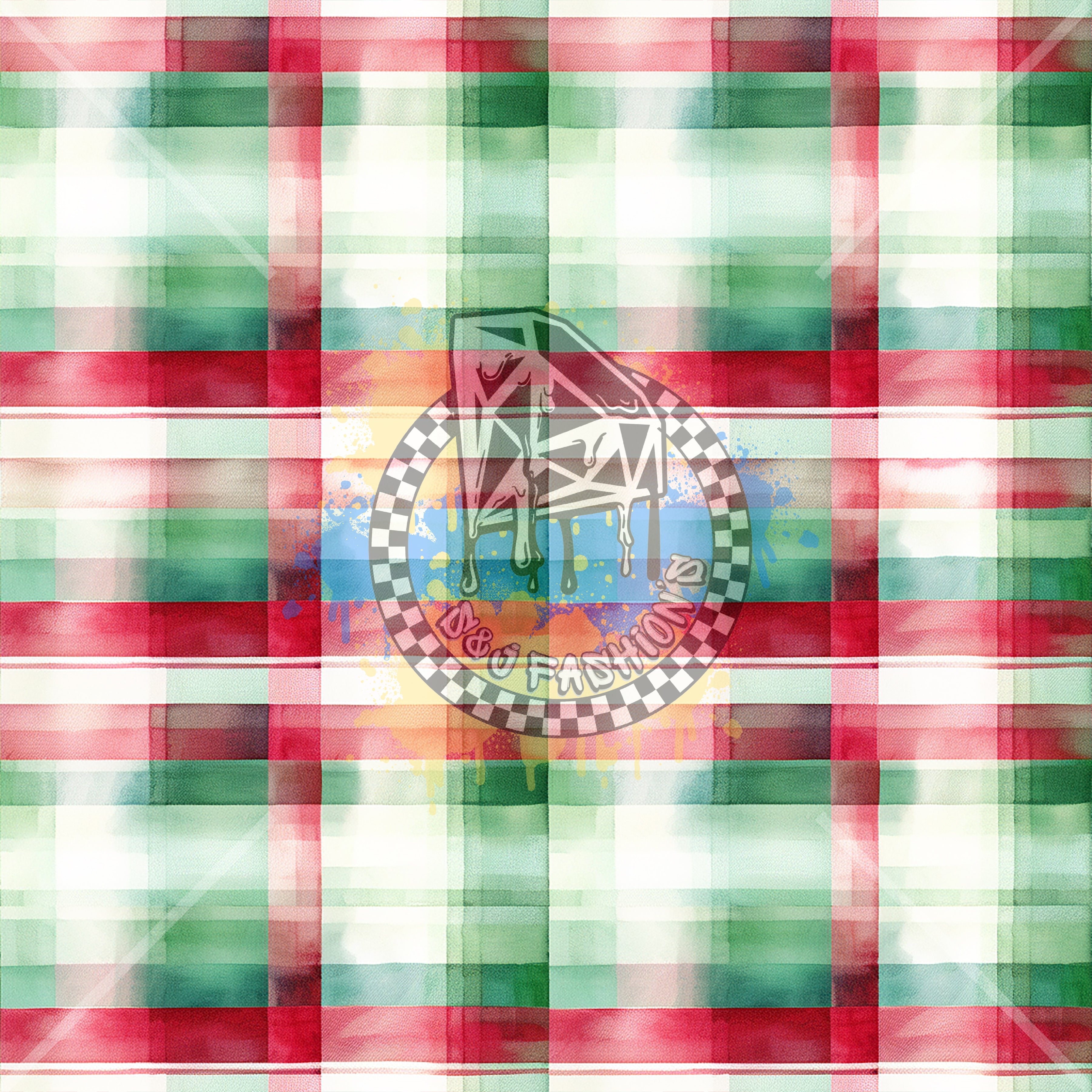 Water Color Plaid Christmas Handmade