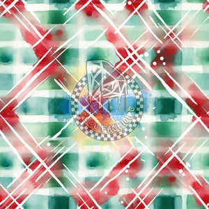 Water Color Plaid Christmas Handmade