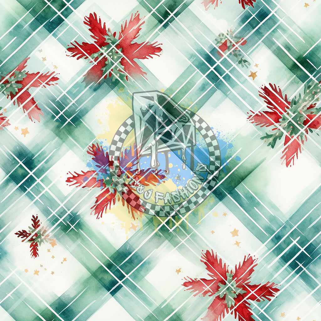 Water Color Plaid Christmas Handmade