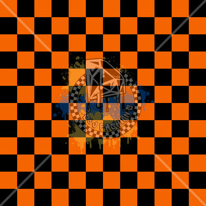 Black & Orange Checker Handmade