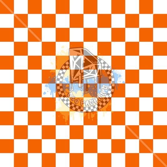 Orange Checker Handmade