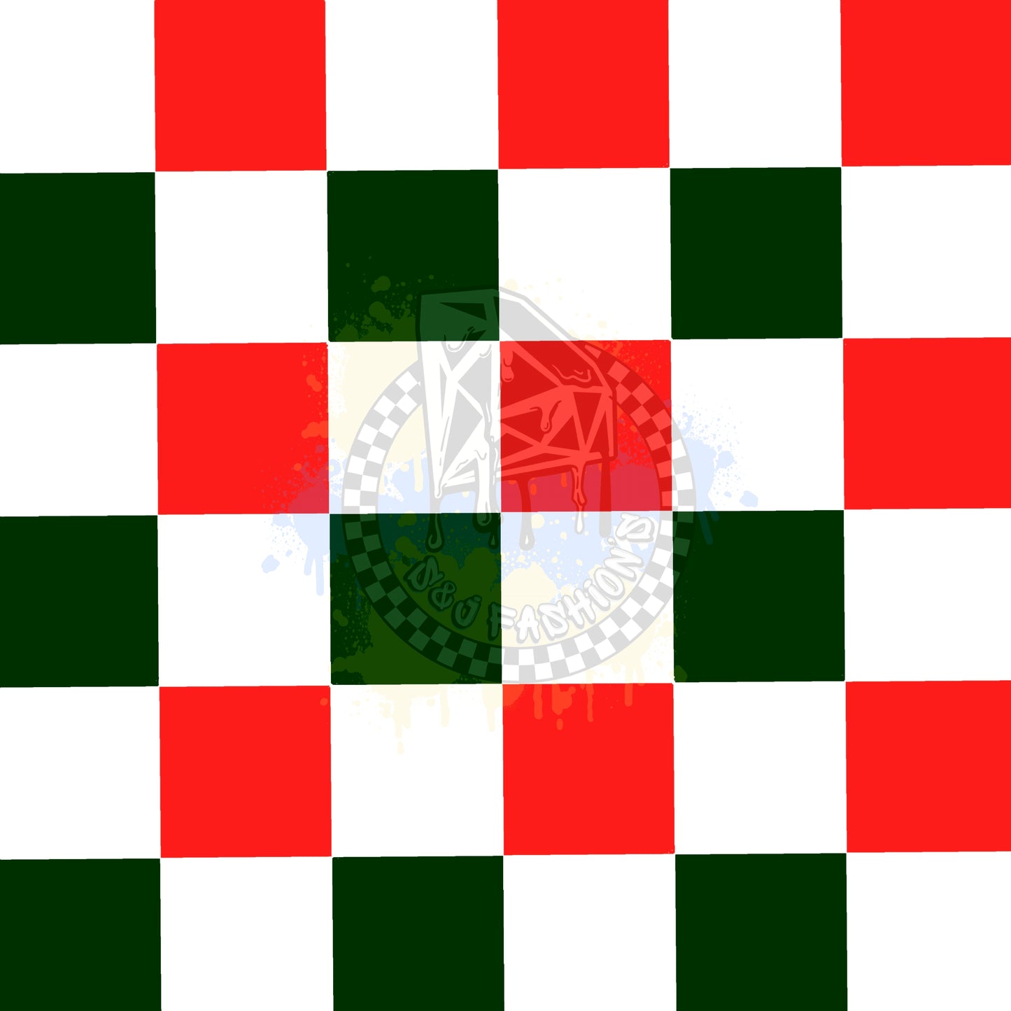 Red Green Christmas Checker Handmade