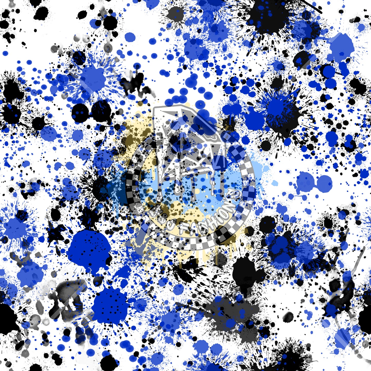 Blue & Black Splatter Handmade