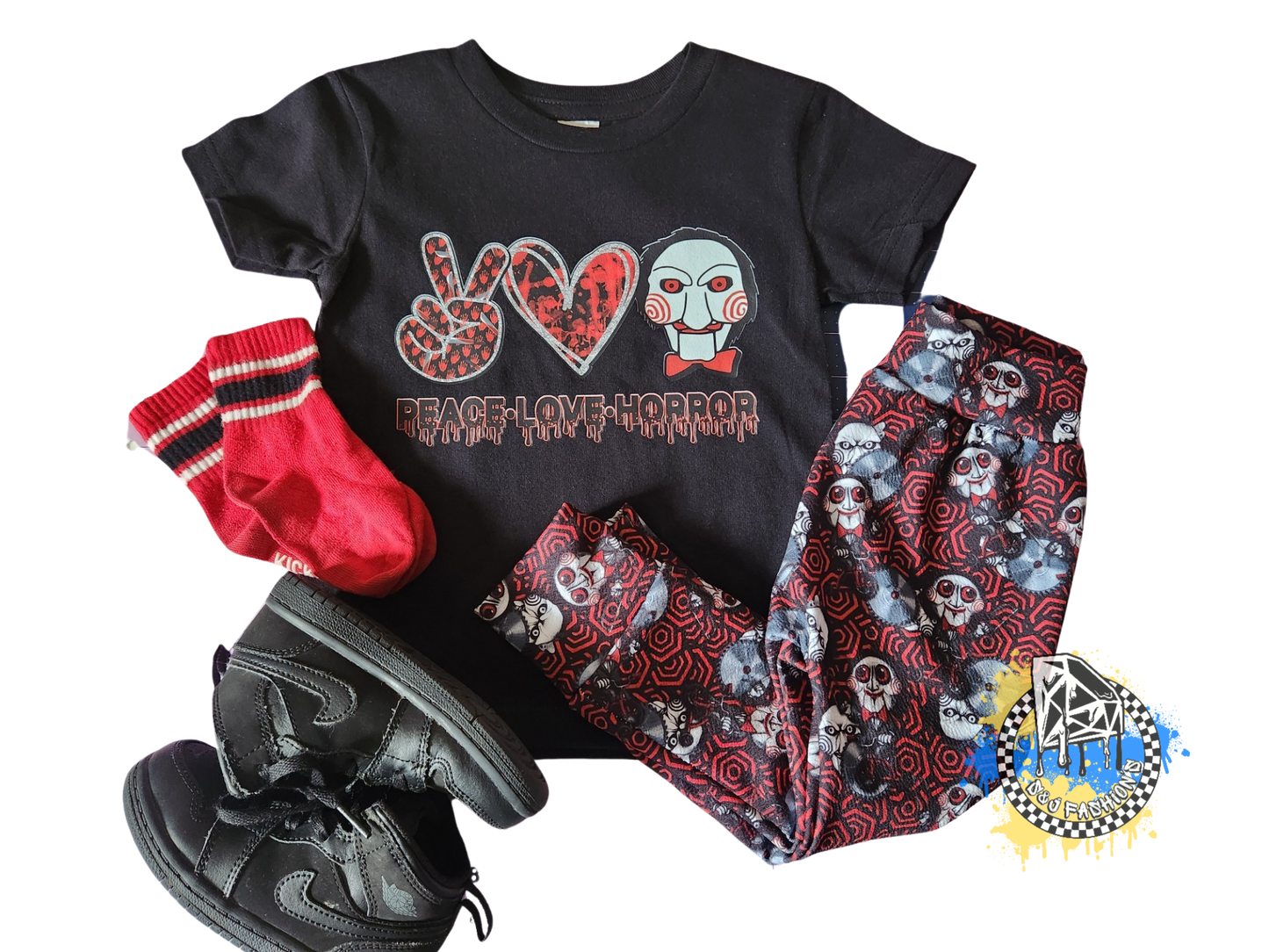 Peace Love Jigsaw Halloween Girls Shirt Boys Shirt