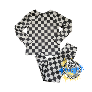 Black White Checker Handmade