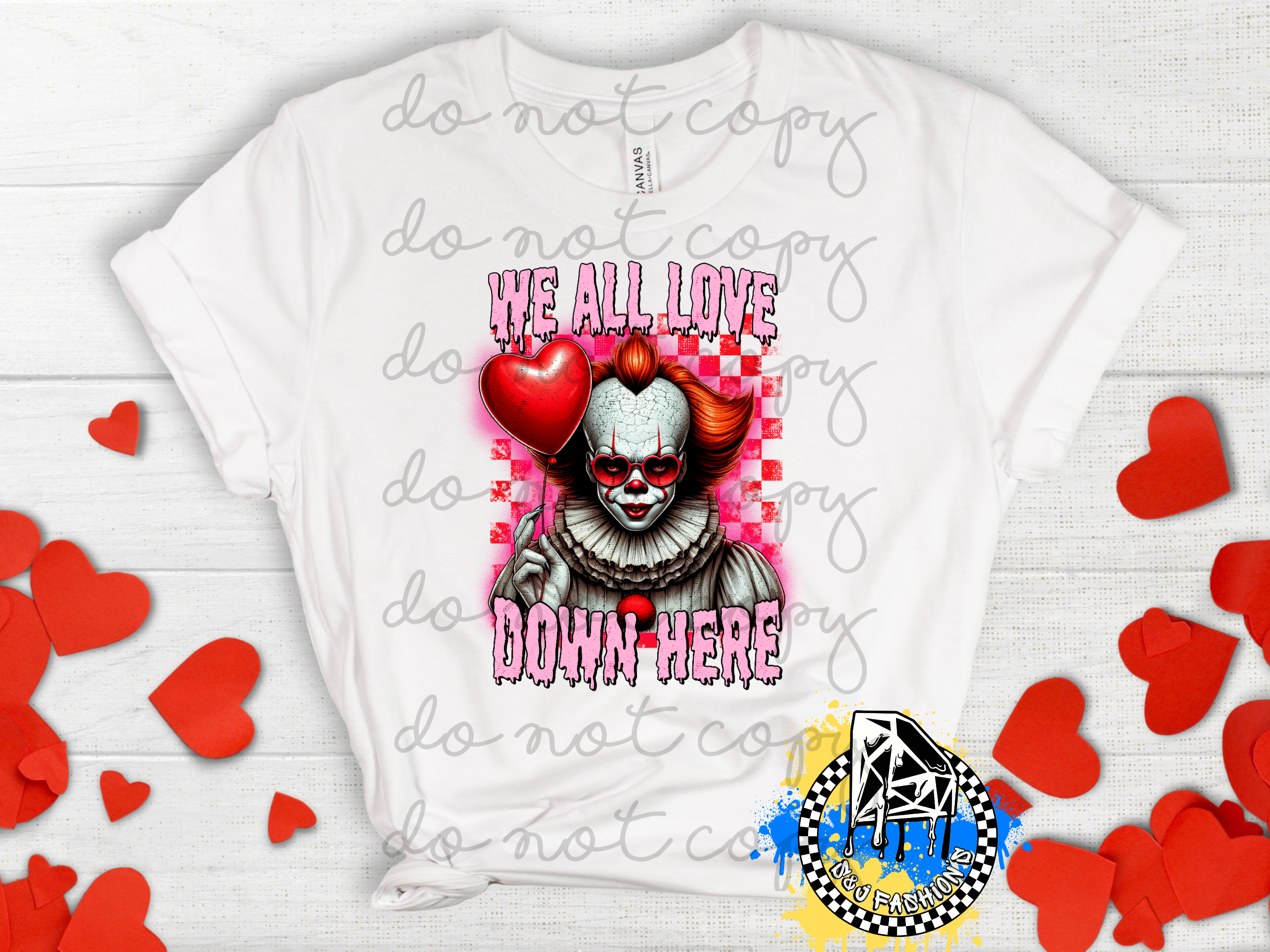 Pennywise Horror Valentine's Mens Shirt Ladies Shirt Girls Shirt Boys Shirt