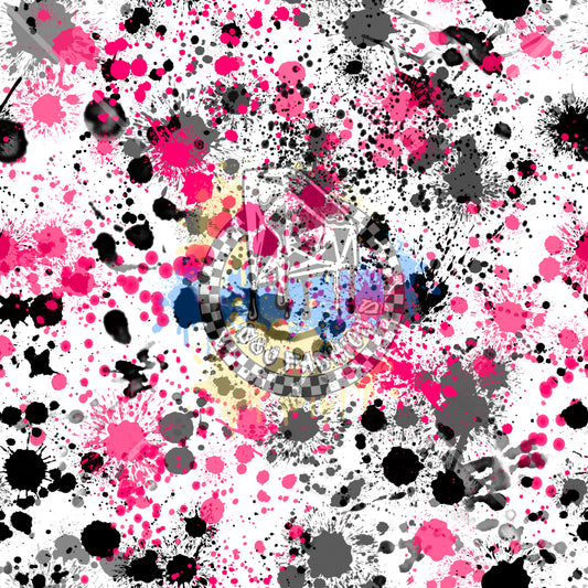 Pink Black & Grey Splatter Handmade