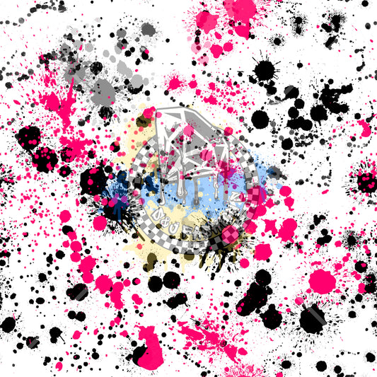 Pink & Black Splatter Handmade