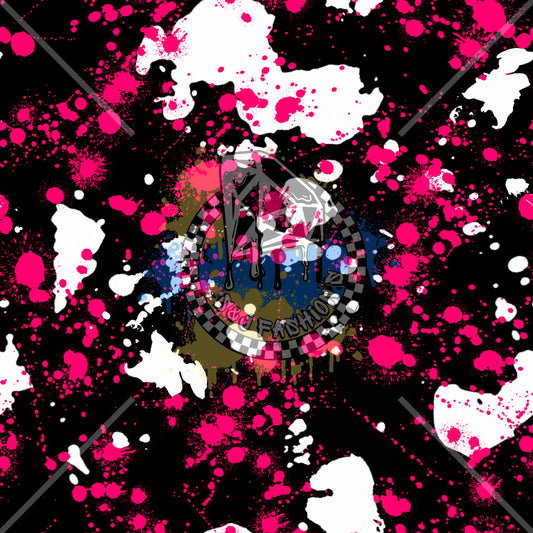 White & Pink Splatter Handmade