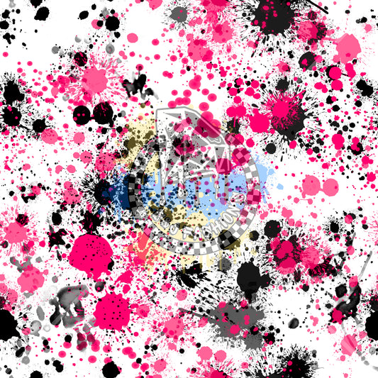 Pink & Black Splatter Handmade