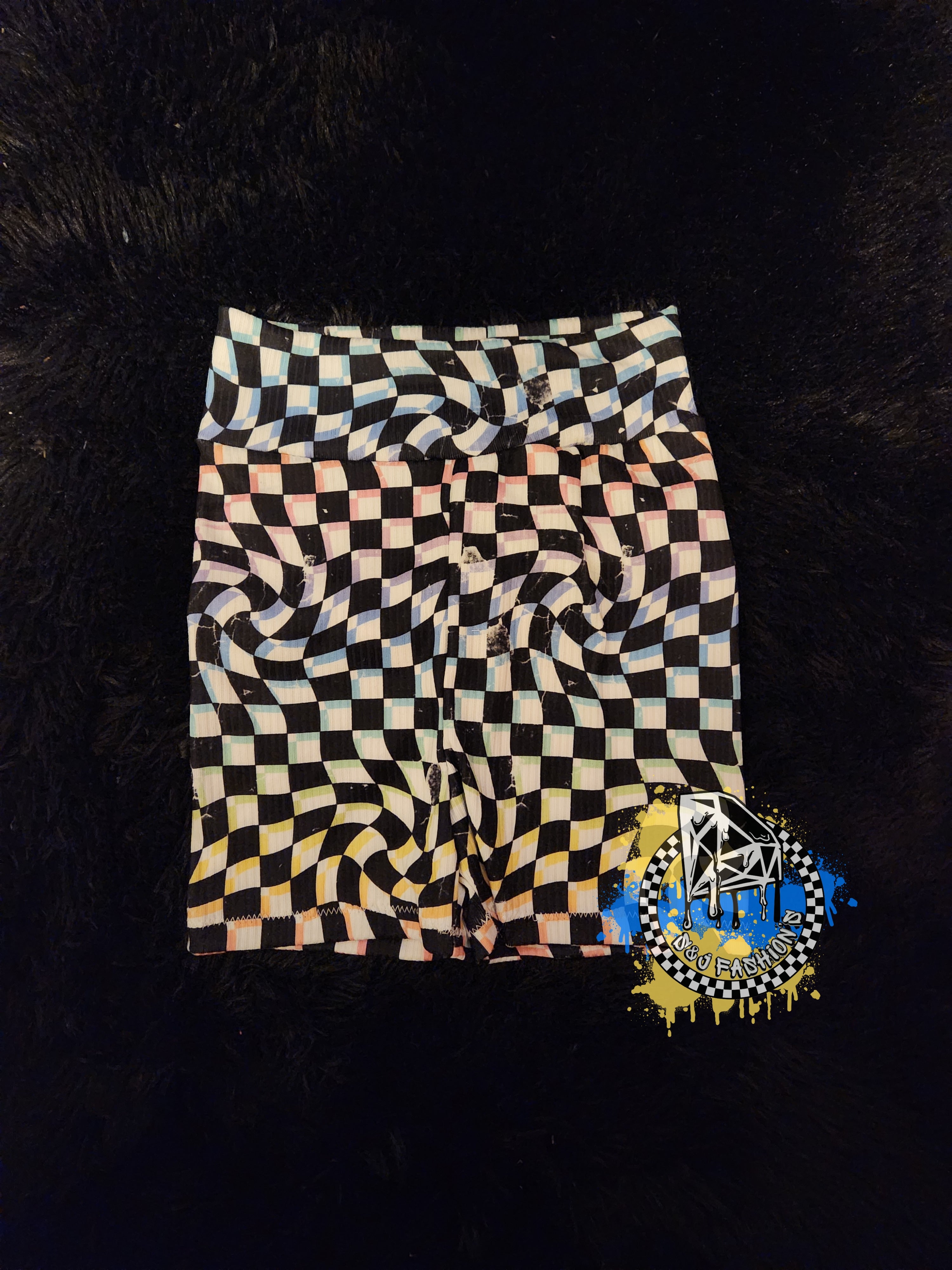 Pastel Wavey Checkers Handmade