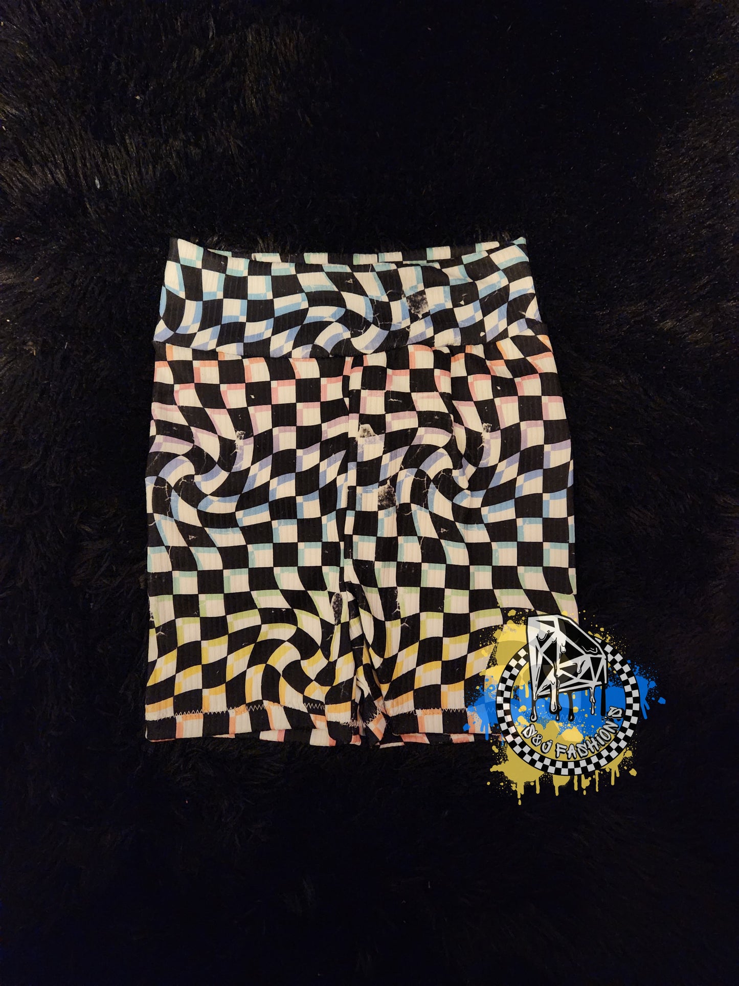Pastel Wavey Checkers Handmade