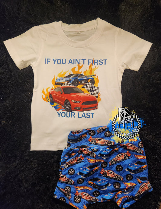 If You Ain't First Your Last Hot Wheels Girls Shirt Boys Shirt