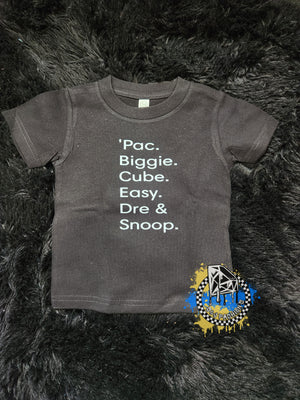 Pac, Biggie, Cube, Eazy, Dre, & Snoop Urban Boys Shirt Girls Shirt