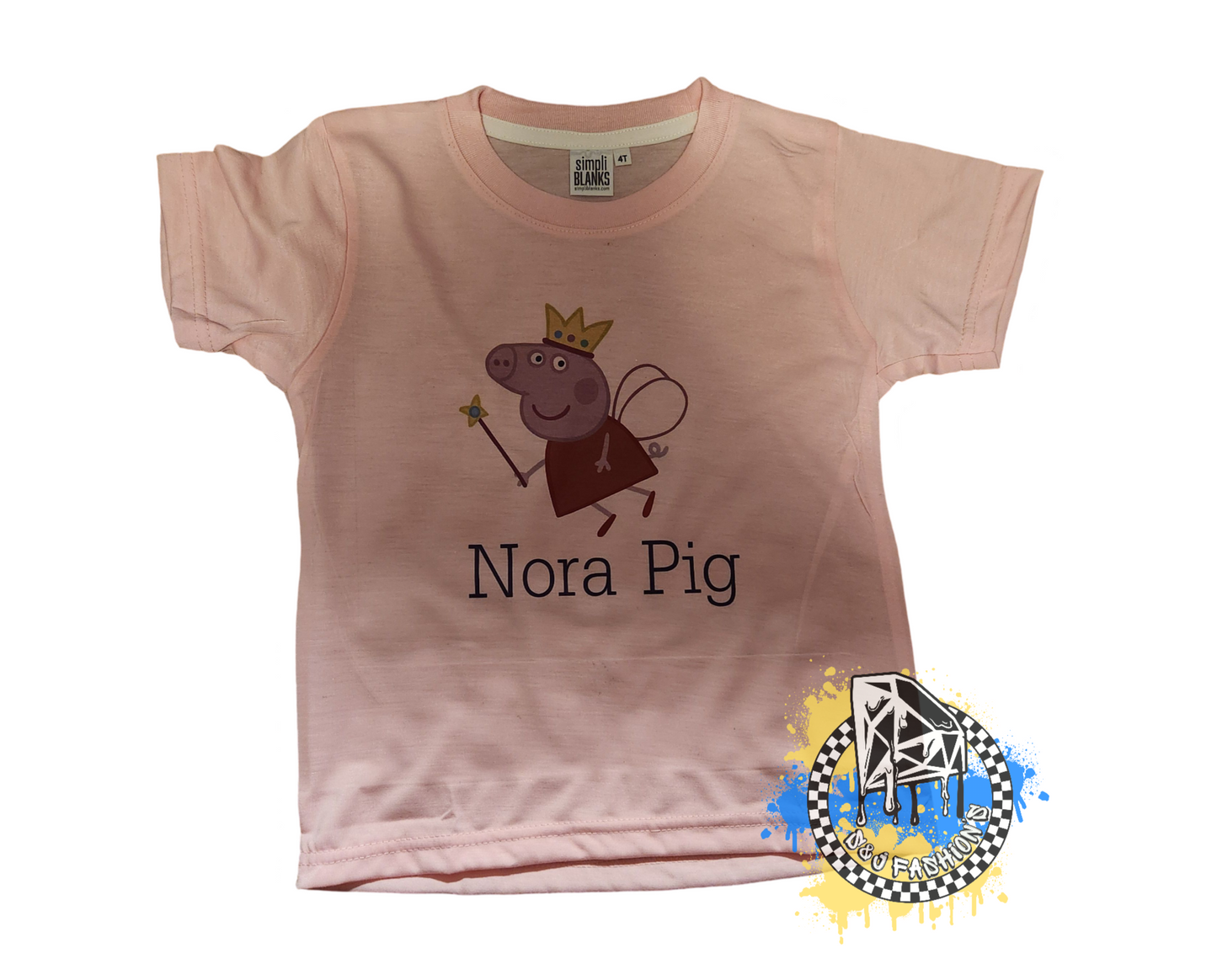 Custom Name Peppa Pig Girls Shirt Boys Shirt