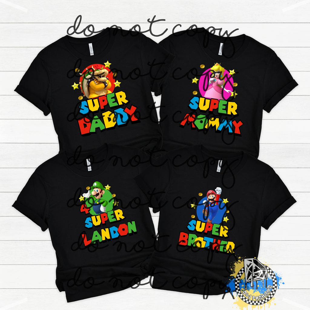 Mario Birthday Boys Shirt Girls Shirt Mens Shirt Ladies Shirt