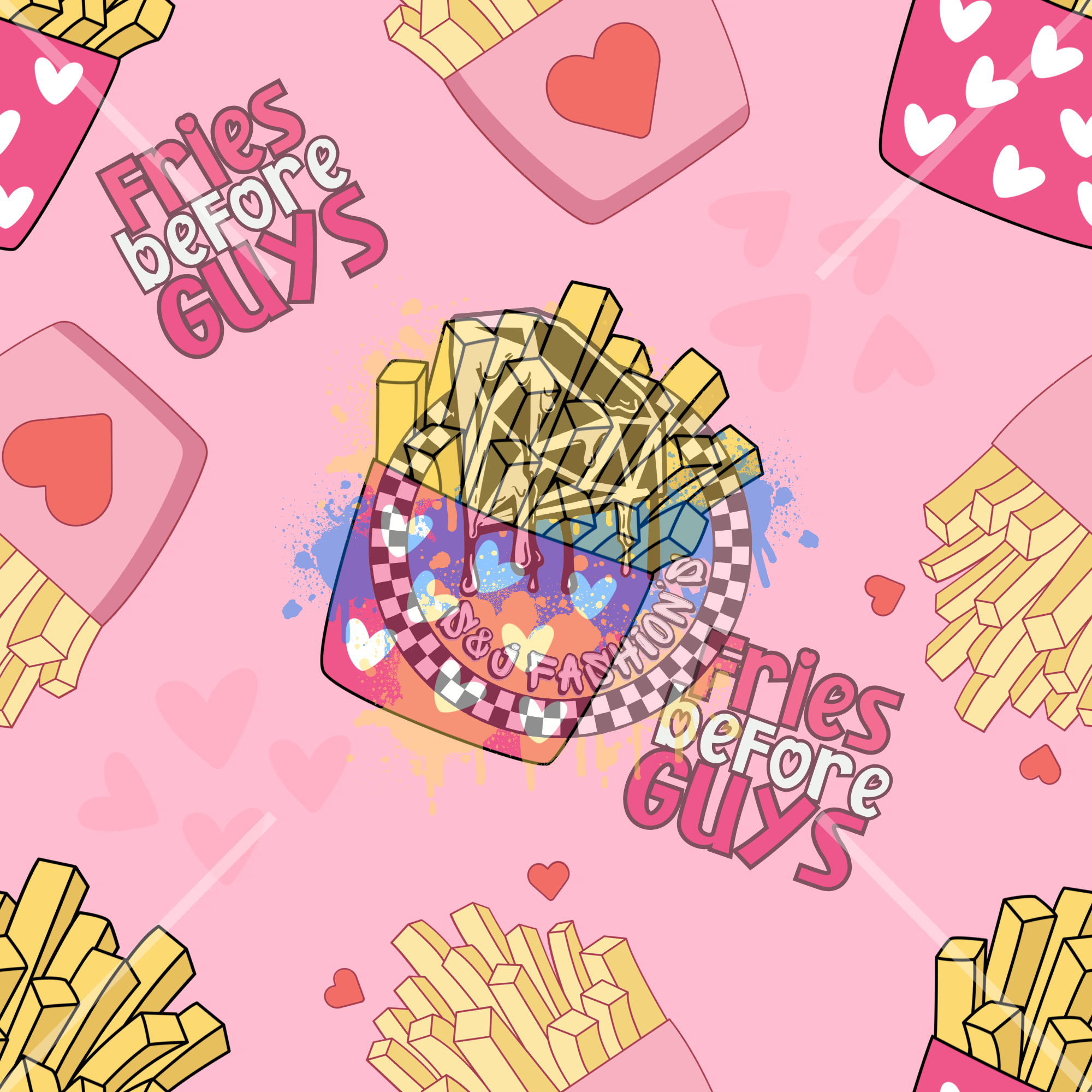 Fries Before Guys Valentines Handmade