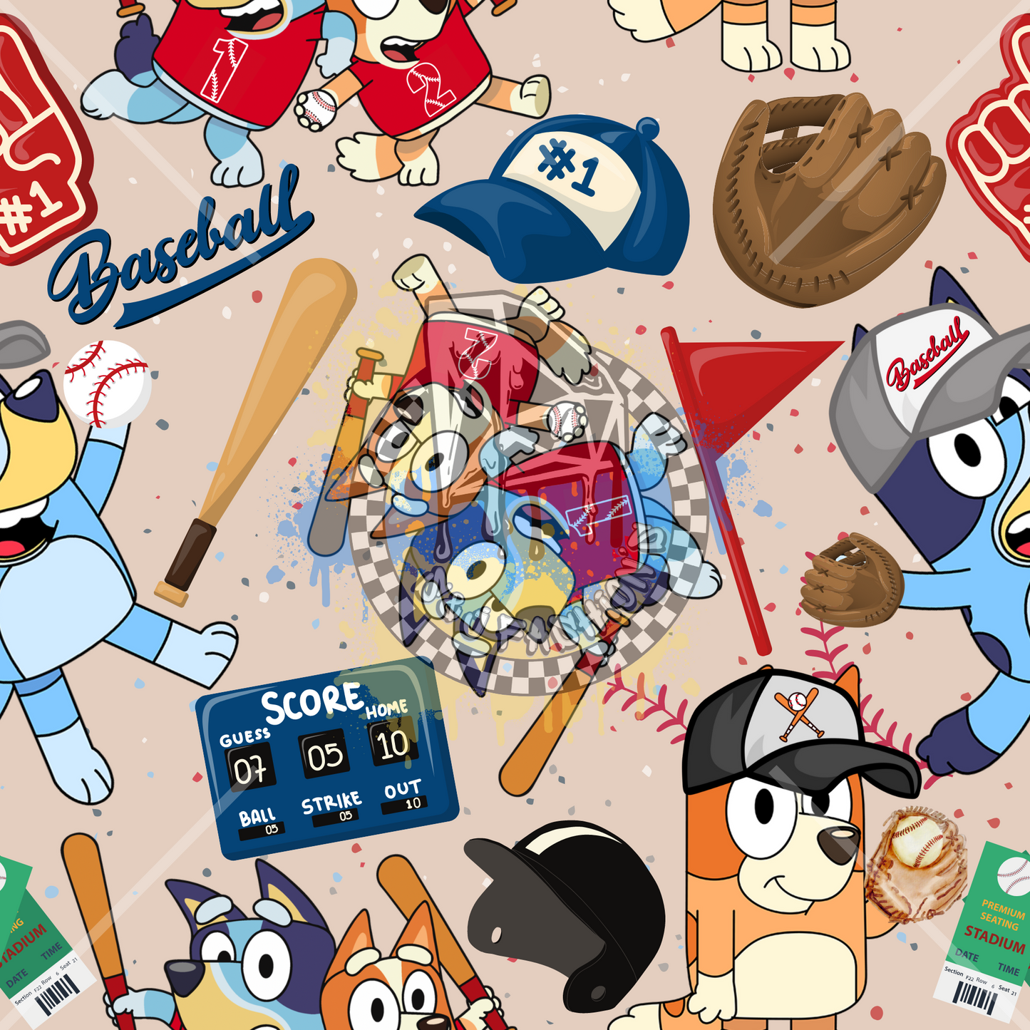 Baseball Bluey Handmade